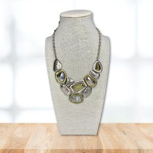 EUC - Premier Designs Chunky Hammered Two-toned Collar Necklace